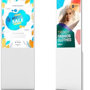 49 Inch Indoor Floor Standing Digital Signage Advertising Display Kiosk LCD Screen Commercial Totem Android System Vertical Poster with Auto Media Player-White